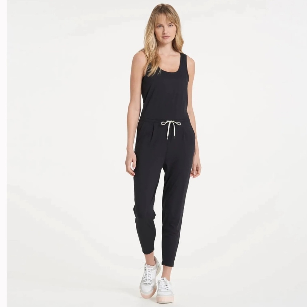 Vuori Black Tank Jumpsuit with Drawstring